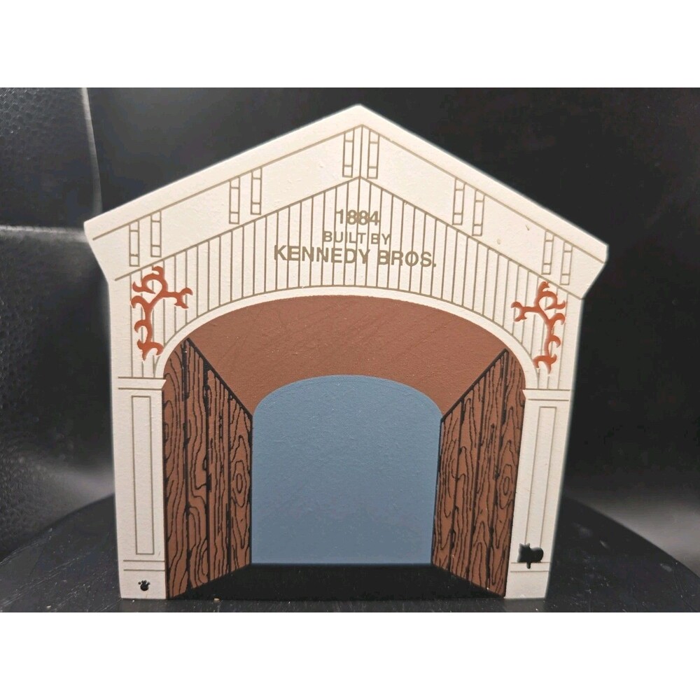 1996 Cats Meow Village Shelf Sitter Covered Bridge Series: Kennedy Bridge PHOTOS